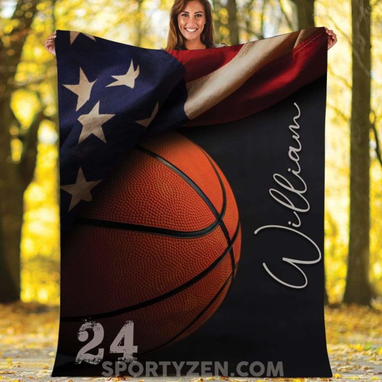 Basketball Flag Custom Blankets With Name #0303l