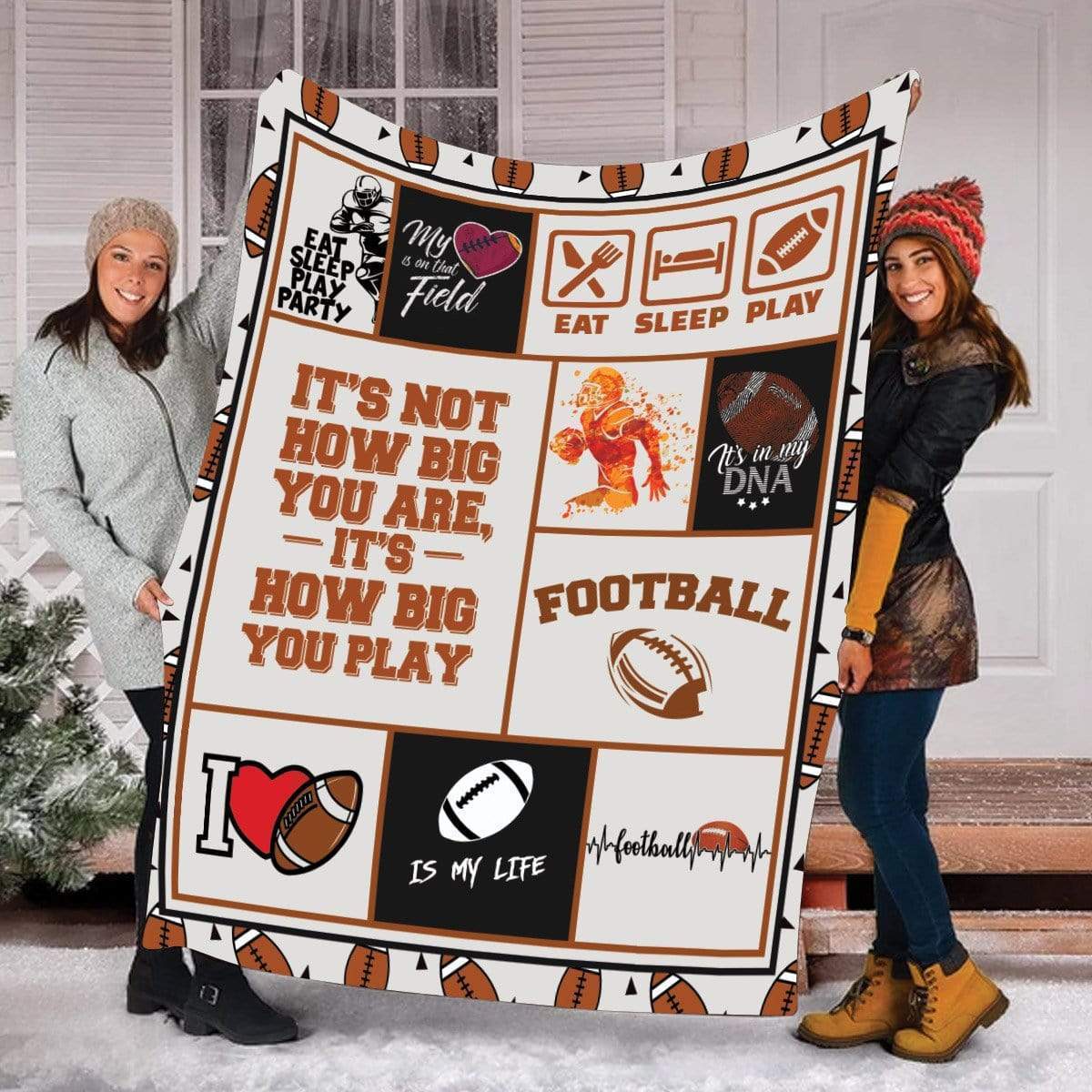 Custom Blanket Football It's not how big You are