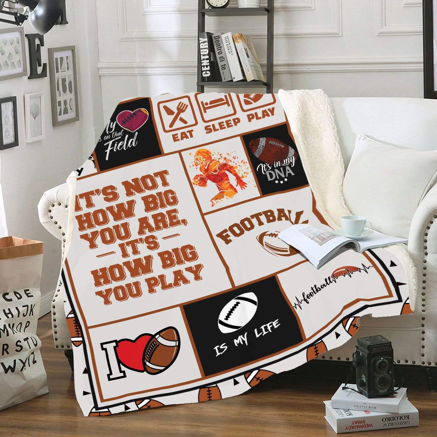 Custom Blanket Football It's not how big You are