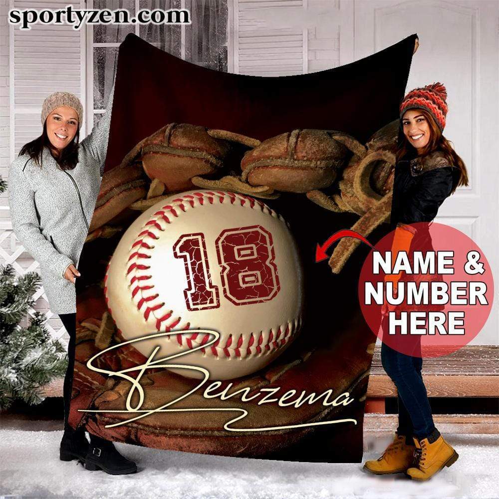 Custom Blanket Baseball Ball and Glove #301219v