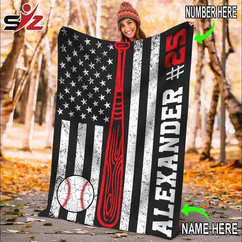 Custom Blanket Baseball Flag Blanket #121119V