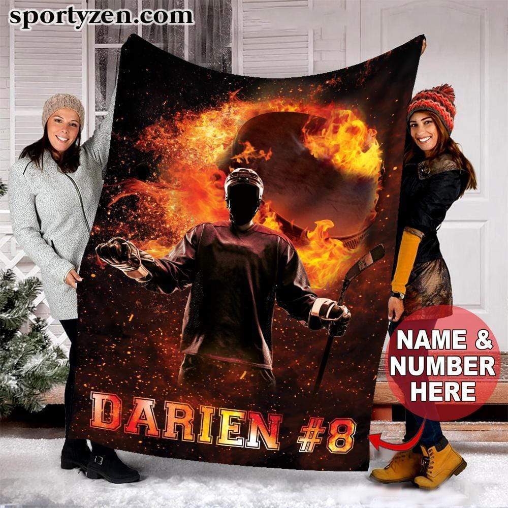 Custom Blanket Burning Hockey Ball #40120V