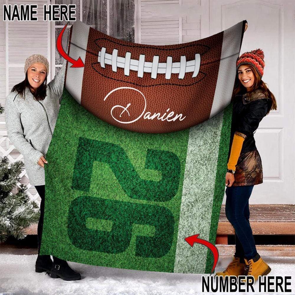 Custom Blanket Football Ball on the Field #091219V
