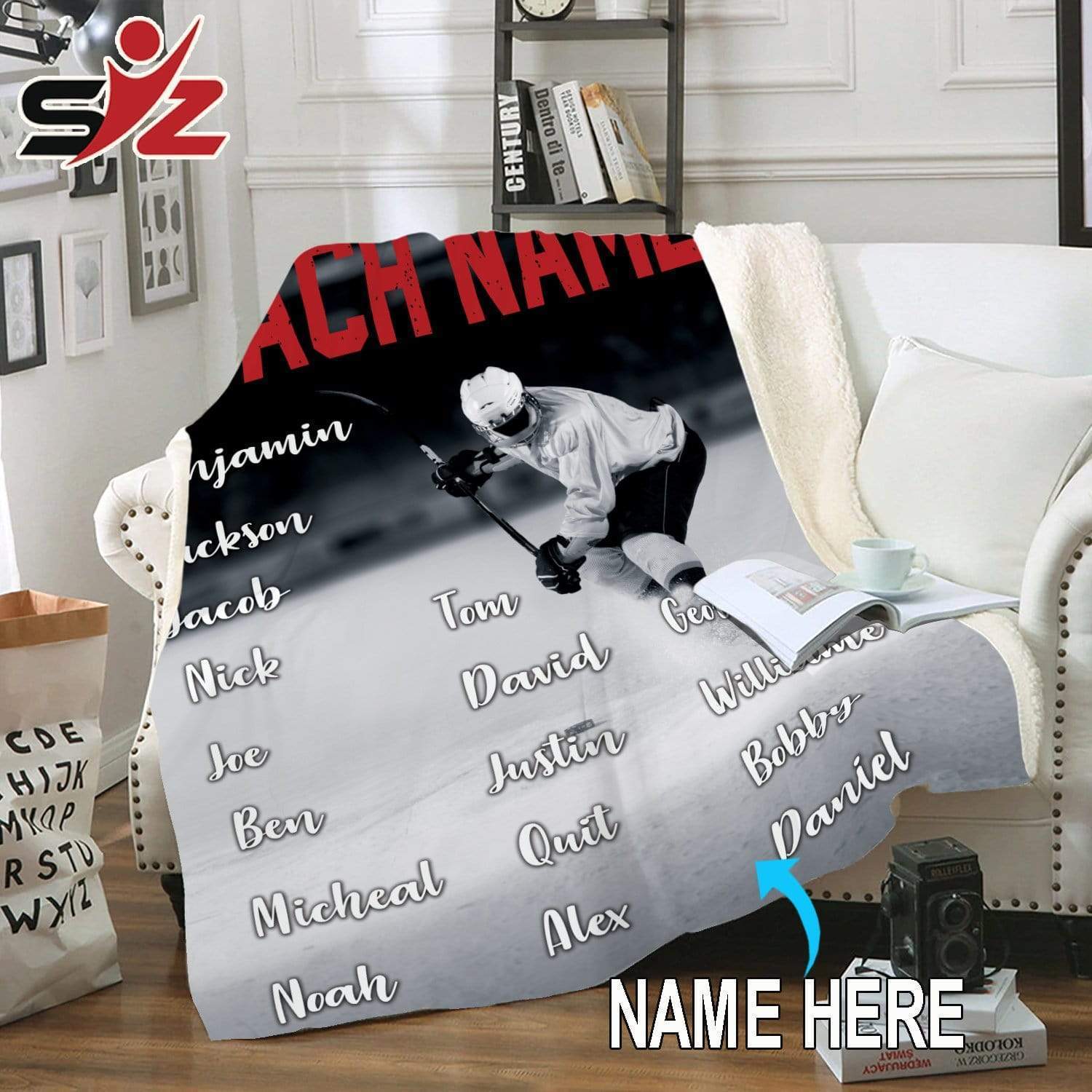 Custom Blanket Hockey Coach With Members #261119V