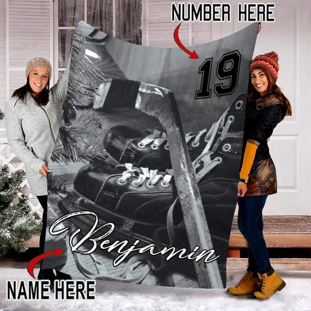 Custom Blanket hockey stick and shoe blanket #261119V