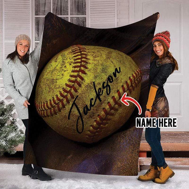 Custom Blanket Old Softball Ball #021219h