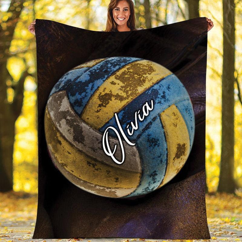Custom Blanket Old Volleyball Ball #101219h