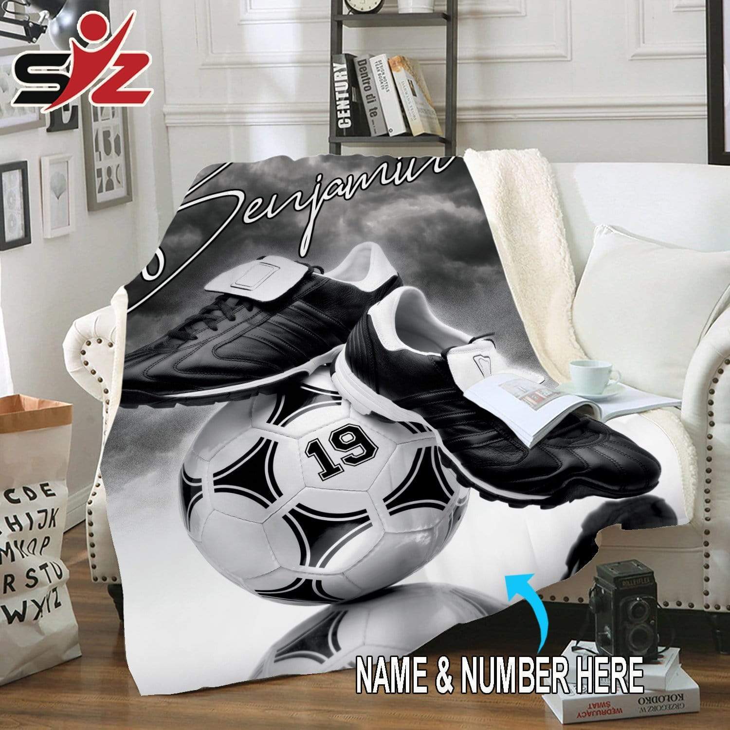 Custom Blanket  Soccer Ball ans Shoe #251119V