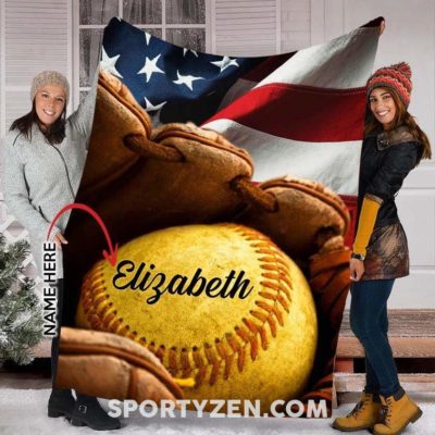 Custom Blanket Softball ball with flag