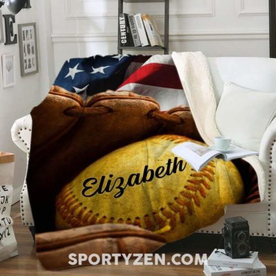Custom Blanket Softball ball with flag