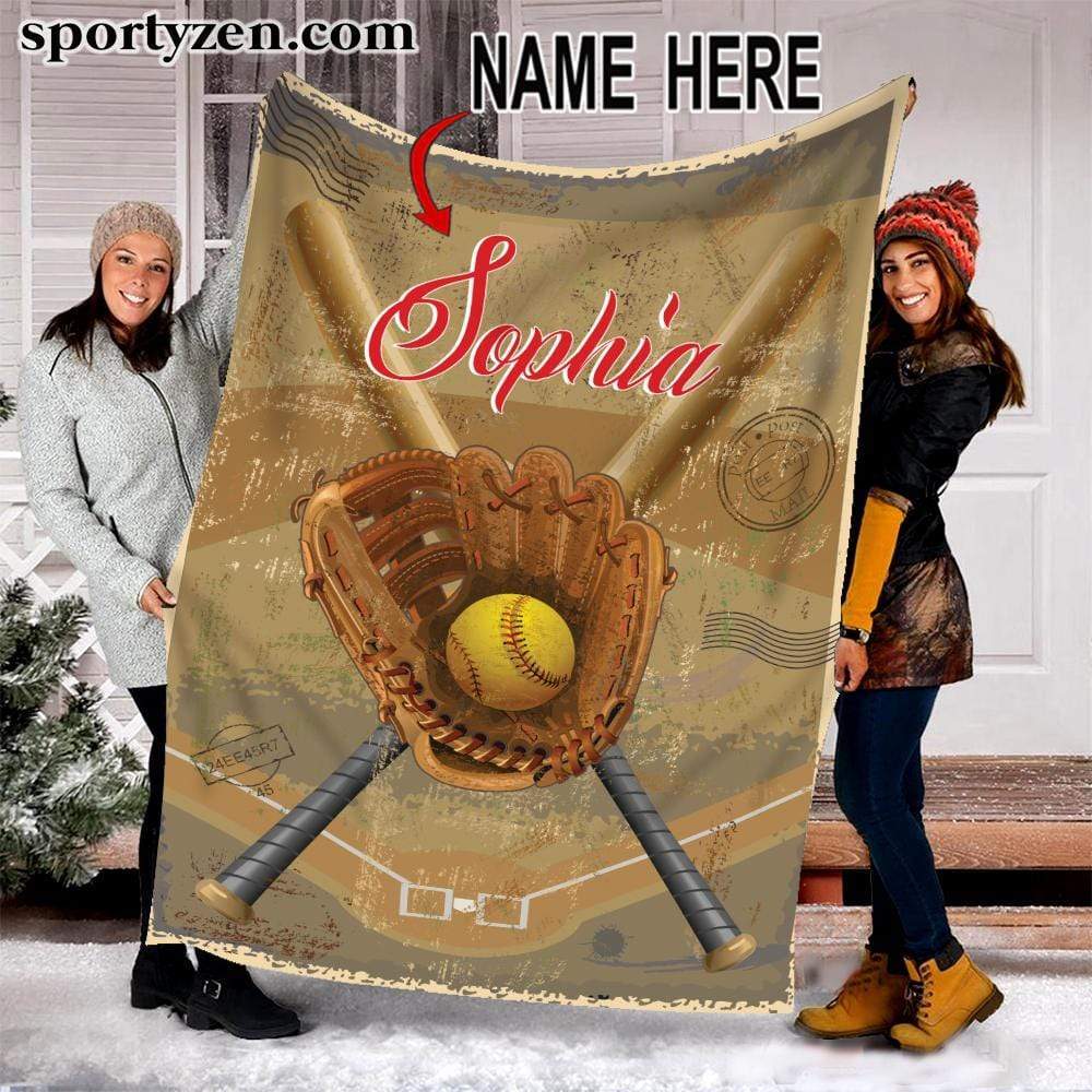 Custom Blanket Softball Glove and Bat #251219V