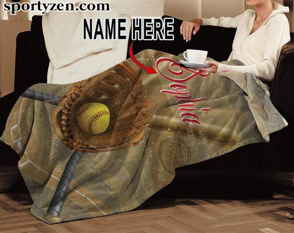 Custom Blanket Softball Glove and Bat #251219V