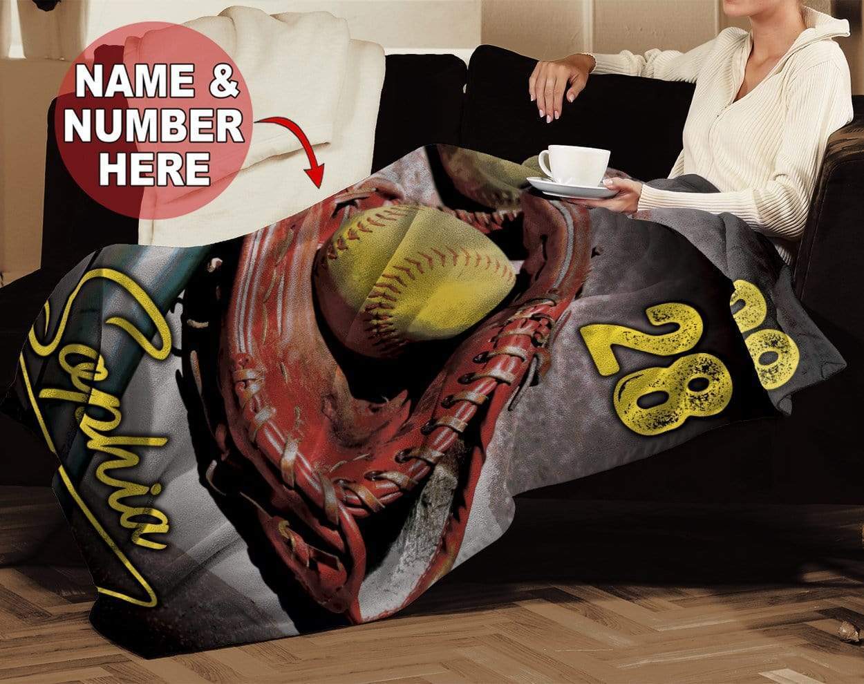 Custom Blanket Softball Stuff #171219V