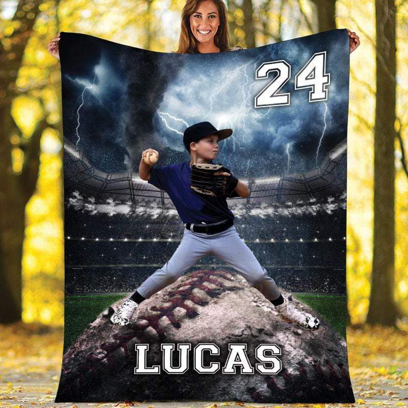 Custom Blankets Baseball - Storm With Photo #191119H