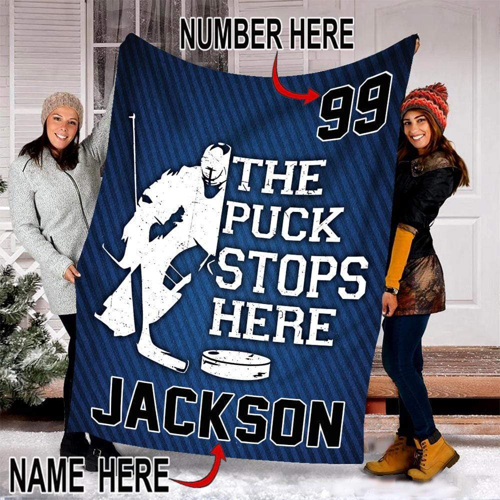 Custom Blankets Hockey Goalie The Puck Stops Here #131219V