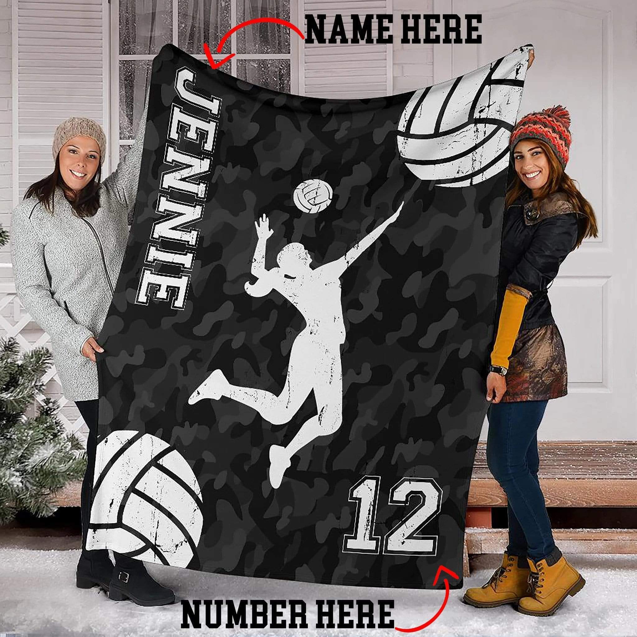 Custom Blankets Volleyball Player with Name #1402V