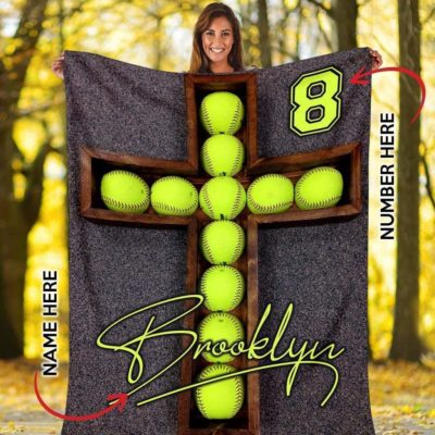 Custom Blanket Baseball Softball Cross Balls With Signature #191119L