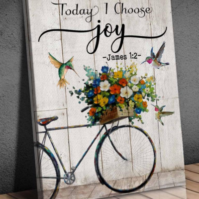 Hummingbird, Today I choose joy - Matte Canvas, christmas gift, hummingbird lover c34