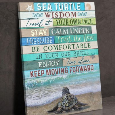 Sea turtle wisdom - Matte Canvas, turtle lover, love turtle couple, c58