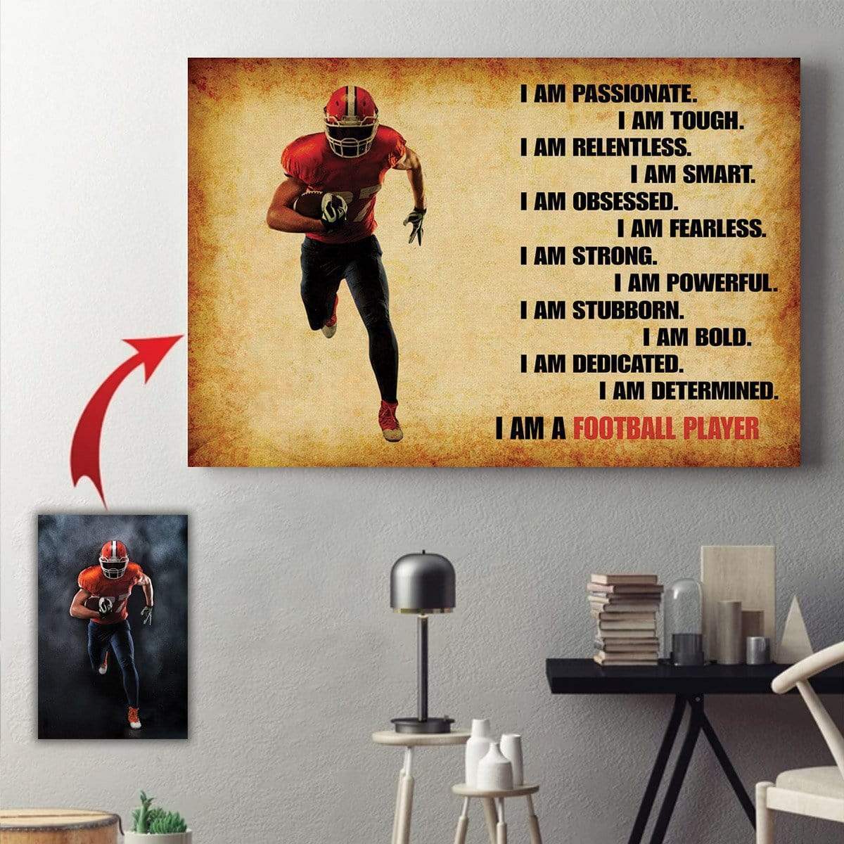 Canvas Print - Custom Football Player