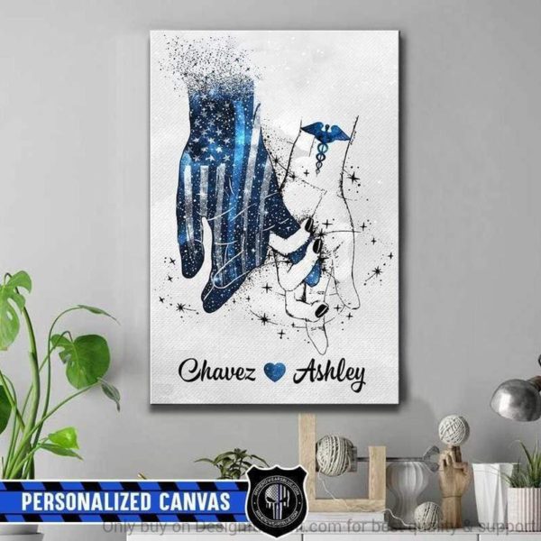 Police And Nurse Always By Your Side Thin Blue Line Poster Canvas Partner For Life Poster Canvas Art and Poster Canvas LN Valentine Gift For Her Valentine Gift For Him