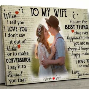 Personalized Gift for Wife Poster Canvas From Husband Prints Couple Wedding Valentine Gifts