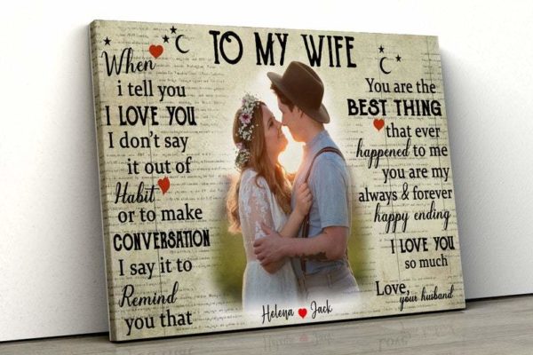 Personalized Gift for Wife Poster Canvas From Husband Prints Couple Wedding Valentine Gifts