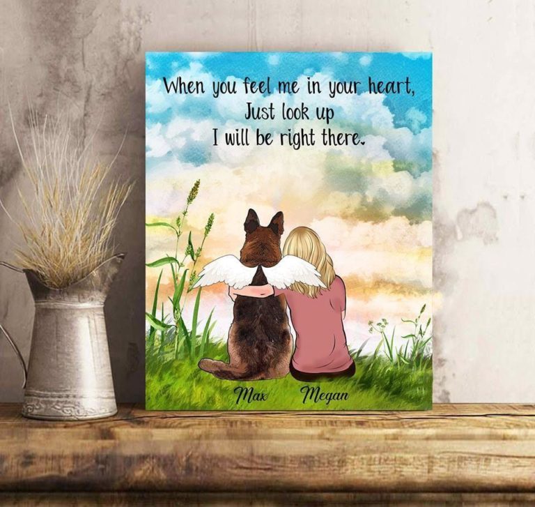 Custom personalized dog memorial canvas- I Will Be Right There - Personalizewitch - Valentines day gifts for him her couple boyfriend girlfriend
