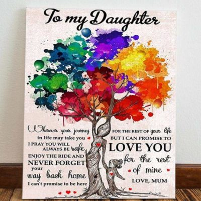 Christmas Gift from mom for daughter custom name canvas print #V