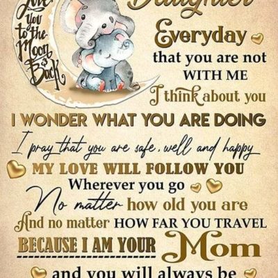 Elephant Mom to my daughter, my love will follow you Christmas gift family canvas print #V