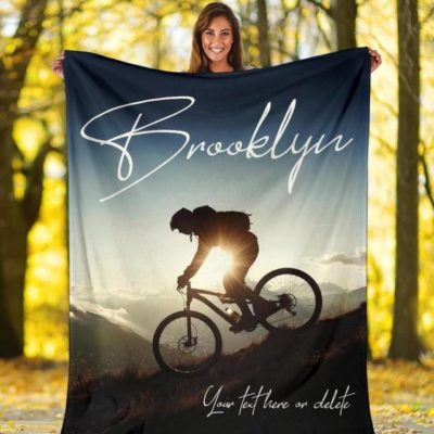 Personalized Mountain Bike Cycling Blanket  Son For Husband