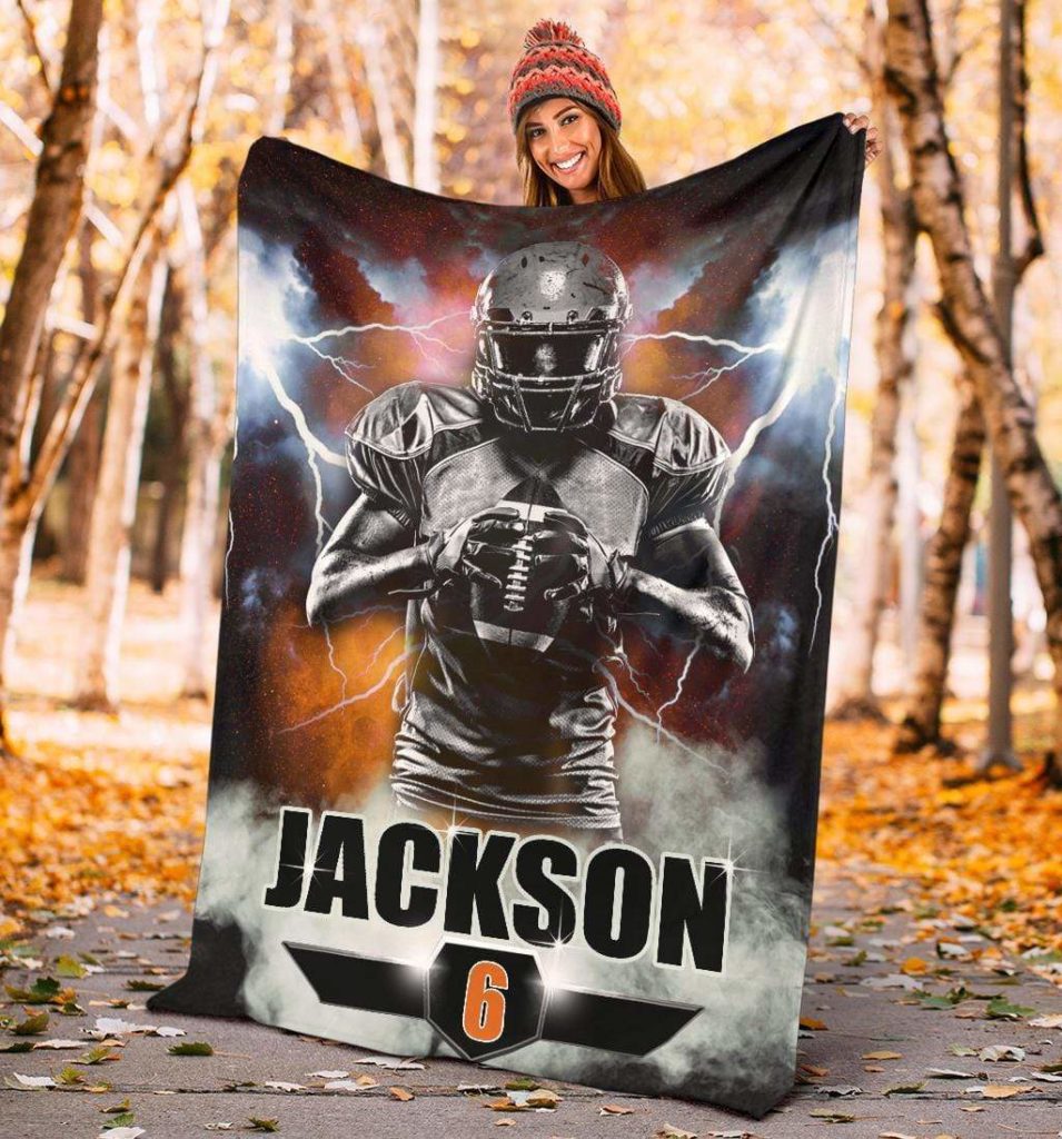 Thunder American Football Player Custom name and number Blanket - Art ...