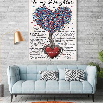 Tree Color From mom To my daughter, you are my heart Christmas gift family canvas print #V