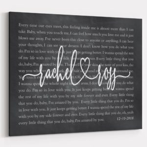 Any song lyrics Poster Canvas - Custom Wedding Gift - Personalized Anniversary Gift -Bedroom Wall Art - Gift for Couple