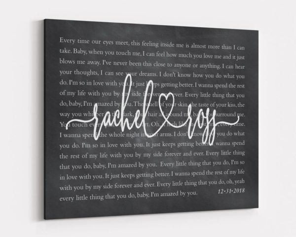 Any song lyrics Poster Canvas - Custom Wedding Gift - Personalized Anniversary Gift -Bedroom Wall Art - Gift for Couple