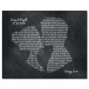 Personalized coulpe Poster Canvas - Couple Kissing Shape Poster Canvas Art - Any Song Lyrics - Favorite Song - Wedding First Dance Song - Wedding Gift - Anniversary Gift - Wall Decor