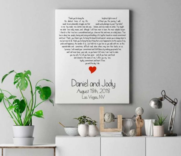 Personalized coulpe Poster Canvas - Song lyrics Poster Canvas, First dance lyrics, Heart shaped lyrics, Your song on Poster Canvas, Personalized song lyrics, Wedding song lyrics, Couple song