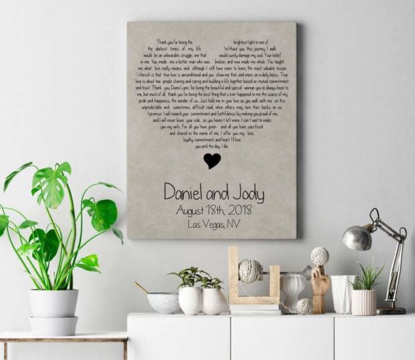 Personalized coulpe Poster Canvas - Song lyrics Poster Canvas, First dance lyrics, Heart shaped lyrics, Your song on Poster Canvas, Personalized song lyrics, Wedding song lyrics, Couple song