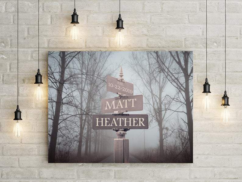 Personalized Couples Poster Canvas Gift, Perfect For Valentines or Anniversary Gifts - Custom names and date
