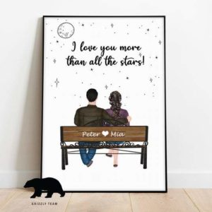 Couple Gift for Man | Personalized Gift for Him | Customized Gift for girlfriend | Couple in Love Personalized Gift | Love Gift Girlfriend Poster Canvas Valentine