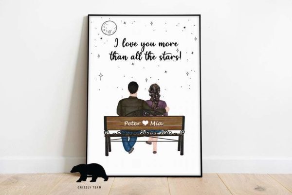 Couple Gift for Man | Personalized Gift for Him | Customized Gift for girlfriend | Couple in Love Personalized Gift | Love Gift Girlfriend Poster Canvas Valentine