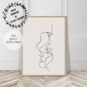 Couple One Line Poster Canvas One Line Art Vertical Poster Canvas Partner For Life Poster Canvas Art and Poster Canvas LN Valentine Gift For Her Valentine Gift For Him