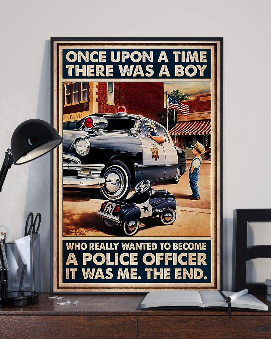 Police Poster Canvas There Was A Boy Who Wanted To Become A Police Officer Vintage Wall Art Gifts