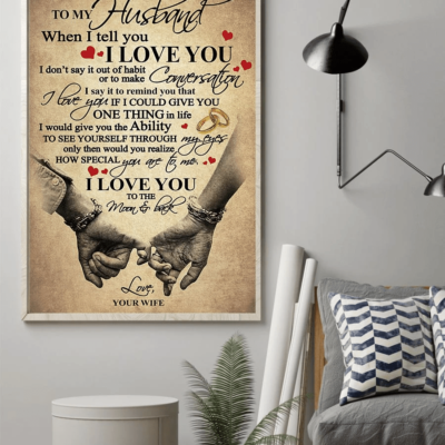 Best Gifts for Husbands from Wife, I love you to the moon and back Christmas gift family canvas print #V