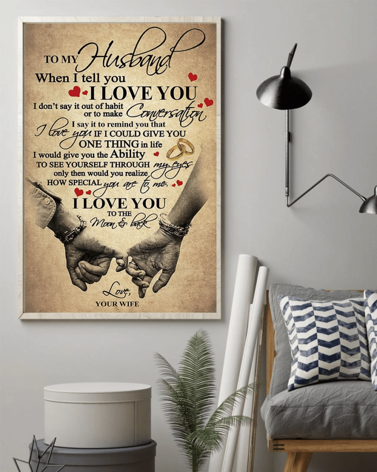 Best Gifts for Husbands from Wife, I love you to the moon and back Christmas gift family canvas print #V