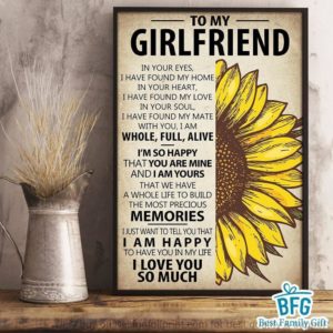 To My Girlfriend I Am Happy To Have You Poster Canvas Art and Poster Canvas CH Valentine Gift For Her Best Valentine Gift For GF