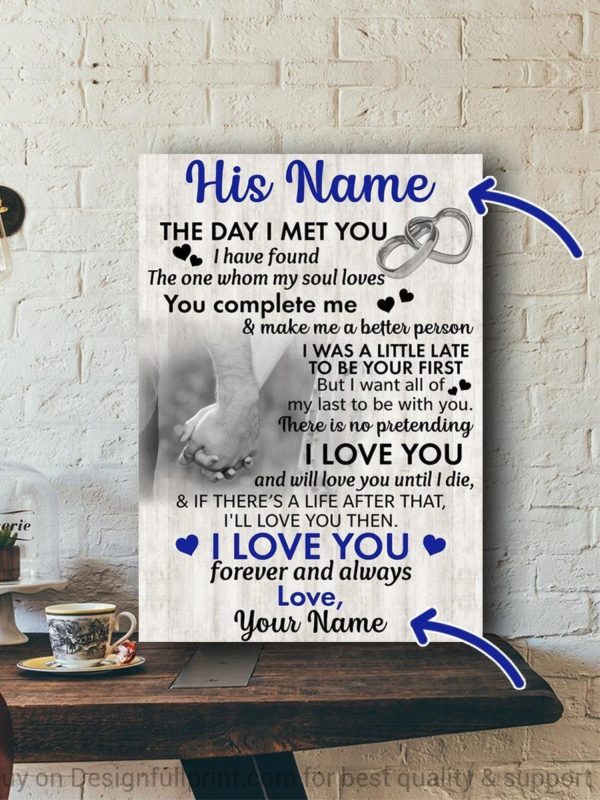 Happy Valentines Day Couple Love Customized Poster Canvas or Wall Art Poster Canvas CH Valentine Gift For Him