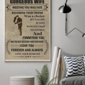 To My Wife My Best Decision Poster Canvas Art and Poster Canvas CH Valentine Gift For Her