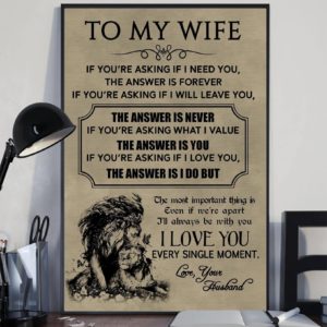 To My Wife I Love You Every Single Moment Poster Canvas Art and Poster Canvas CH Valentine Gift For Her