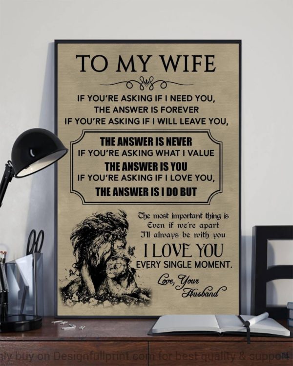 To My Wife I Love You Every Single Moment Poster Canvas Art and Poster Canvas CH Valentine Gift For Her